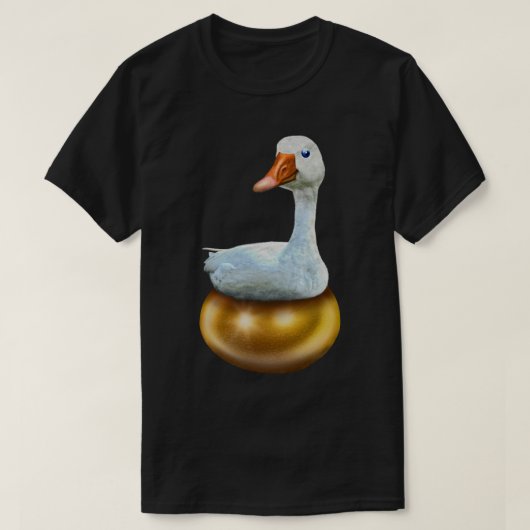 Ente auf einem goldenen Ei T-Shirt (Design vorne)