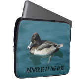 Ente auf Water Schwarz-weiß Bird Nature Lover Lake Laptopschutzhülle (Vorne Rechts)