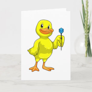 Ente bei Dart mit Wurfpfeil Karte