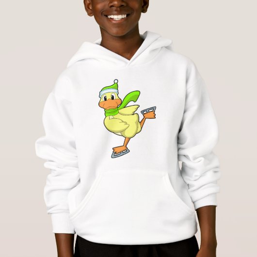 Ente bei Ice-Skaten mit Eis-Skaten Hoodie (Vorderseite)
