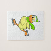 Ente bei Ice-Skaten mit Eis-Skaten Puzzle (Horizontal)