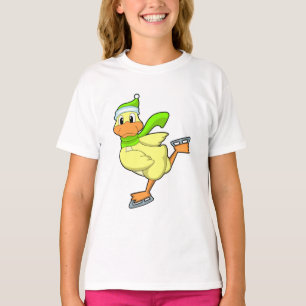 Ente bei Ice-Skaten mit Eis-Skaten T-Shirt