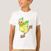 Ente bei Ice-Skaten mit Eis-Skaten T-Shirt (Vorderseite)