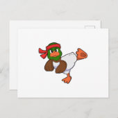 Ente bei Martial Arts Karate Postkarte (Vorne/Hinten)