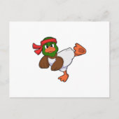 Ente bei Martial Arts Karate Postkarte (Vorderseite)
