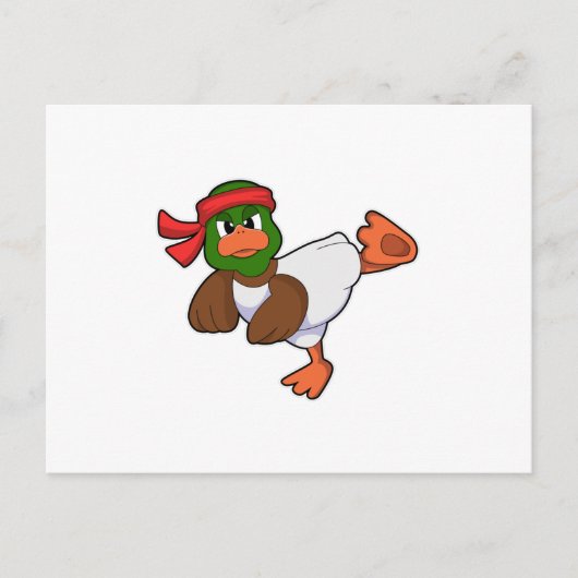 Ente bei Martial Arts Karate Postkarte (Vorderseite)