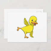 Ente bei Yoga Stretching-Übung Postkarte (Vorne/Hinten)