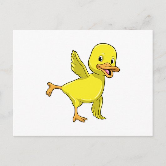 Ente bei Yoga Stretching-Übung Postkarte (Vorderseite)