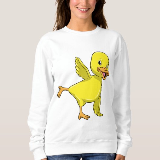 Ente bei Yoga Stretching-Übung Sweatshirt (Vorderseite)