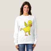 Ente bei Yoga Stretching-Übung Sweatshirt (Vorne ganz)