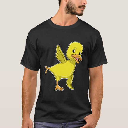 Ente bei Yoga Stretching-Übung T-Shirt (Vorderseite)