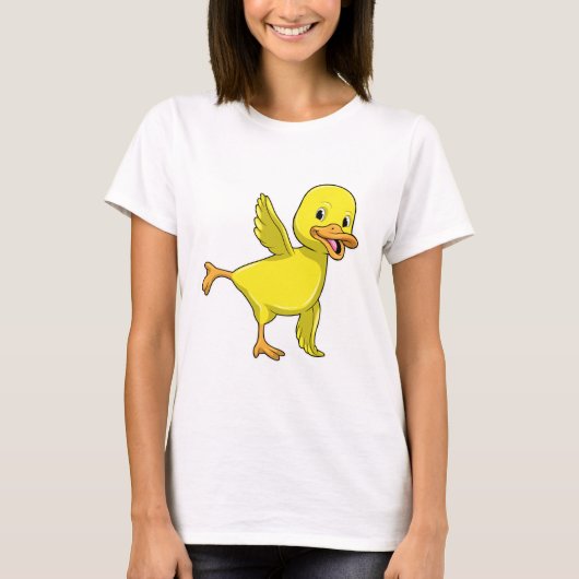 Ente bei Yoga Stretching-Übung T-Shirt (Vorderseite)