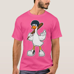 Ente beim Baseball mit Baseballschläger Helm T-Shirt