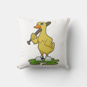 Ente beim Baseball mit Baseballschläger Kissen