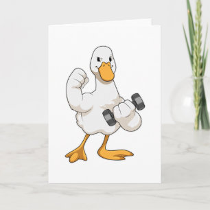 Ente beim Bodybuilding mit Hantel Karte