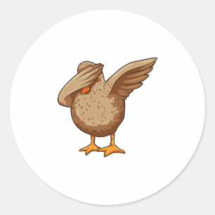 Ente beim Hip Hop Dance Dab Runder Aufkleber