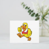 Ente beim Laufen Postkarte (Stehend Vorderseite)