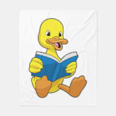 Ente beim Lesen mit Buch Fleecedecke (Vorderseite)