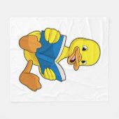 Ente beim Lesen mit Buch Fleecedecke (Vorderseite (Horizontal))