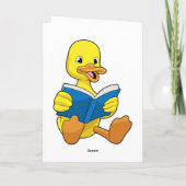 Ente beim Lesen mit Buch Karte (Rückseite)