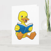 Ente beim Lesen mit Buch Karte (Vorderseite)