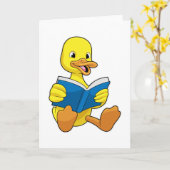 Ente beim Lesen mit Buch Karte (Gelbe Blume)