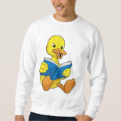 Ente beim Lesen mit Buch Sweatshirt (Vorderseite)