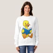 Ente beim Lesen mit Buch Sweatshirt (Vorne ganz)