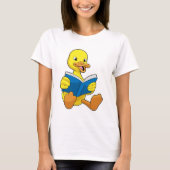 Ente beim Lesen mit Buch T-Shirt (Vorderseite)
