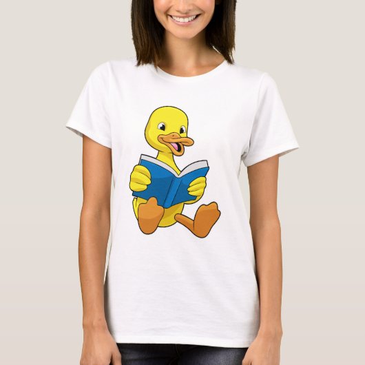 Ente beim Lesen mit Buch T-Shirt (Vorderseite)
