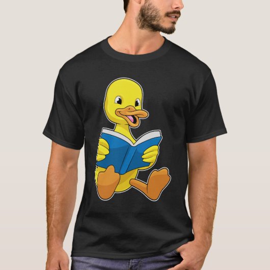 Ente beim Lesen mit Buch T-Shirt (Vorderseite)