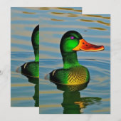 Ente beim Pond-Design Feiertagskarte (Vorne/Hinten)