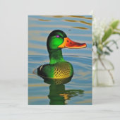 Ente beim Pond-Design Feiertagskarte (Stehend Vorderseite)