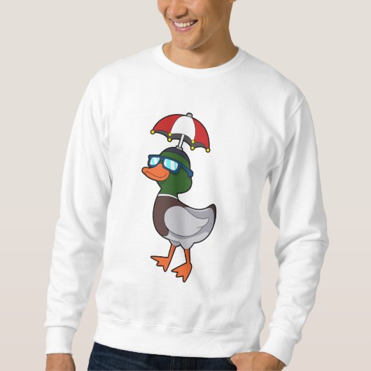 Ente beim Regen mit Umbrella.PNG Sweatshirt (Vorderseite)