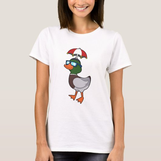 Ente beim Regen mit Umbrella.PNG T-Shirt (Vorderseite)