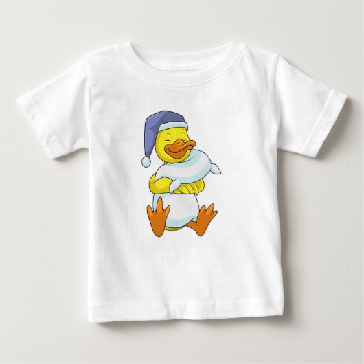 Ente beim Schlafen mit Nachtkappe Baby T-shirt (Vorderseite)