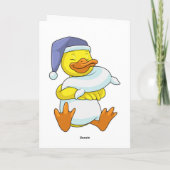 Ente beim Schlafen mit Nachtkappe Karte (Rückseite)