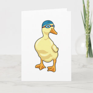 Ente beim Schwimmen mit Schwimmbrille Karte