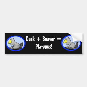 Ente + Biber = Platypus! Autoaufkleber