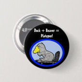 Ente + Biber = Platypus! Button (Vorne & Hinten)