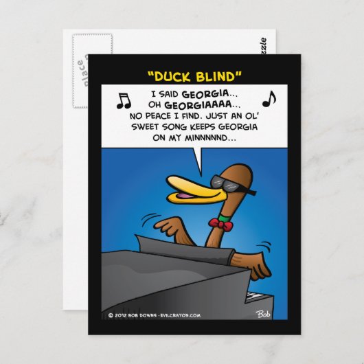 ‚Ente Blind‘ Postkarte (Vorne/Hinten)