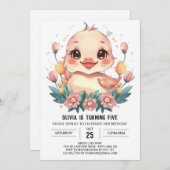 Ente Bohemisch Geburtstag Einladung (Vorne/Hinten)