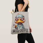 Ente braucht Kaffee Tasche (Von Nahem)