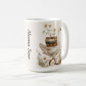 Ente, Buch & Blumen Tasse | Individueller Text Ges (VorderseiteRechts)