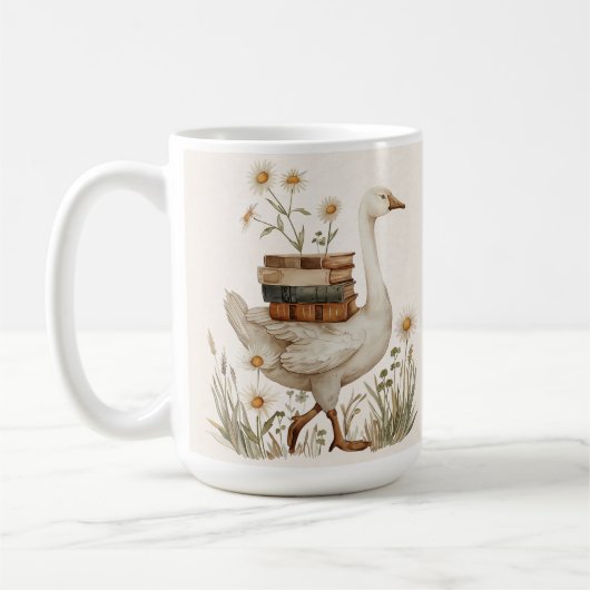 Ente, Buch & Blumen Tasse | Individueller Text Ges (Links)
