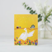 Ente, Burg und Blume Postkarte (Stehend Vorderseite)