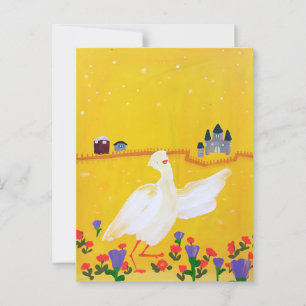 Ente, Burg und Blume Postkarte