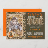 Ente Camouflage / Camouflage Erster Geburtstag Einladung (Vorne/Hinten)