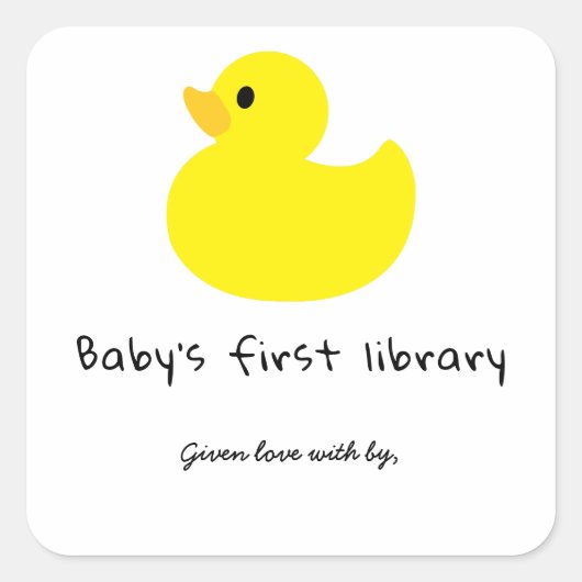 Ente - Die erste Bibliothek des Babys Quadratischer Aufkleber (Vorderseite)