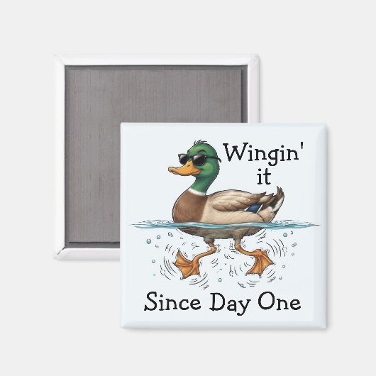 Ente, die improvisiert magnet (Vorderseite/Rückseite)
